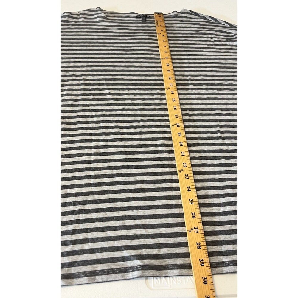 NWT Eileen Fisher Striped Cozy Brushed Terry Round Neck Long Box-Top Size Small - Picture 8 of 16